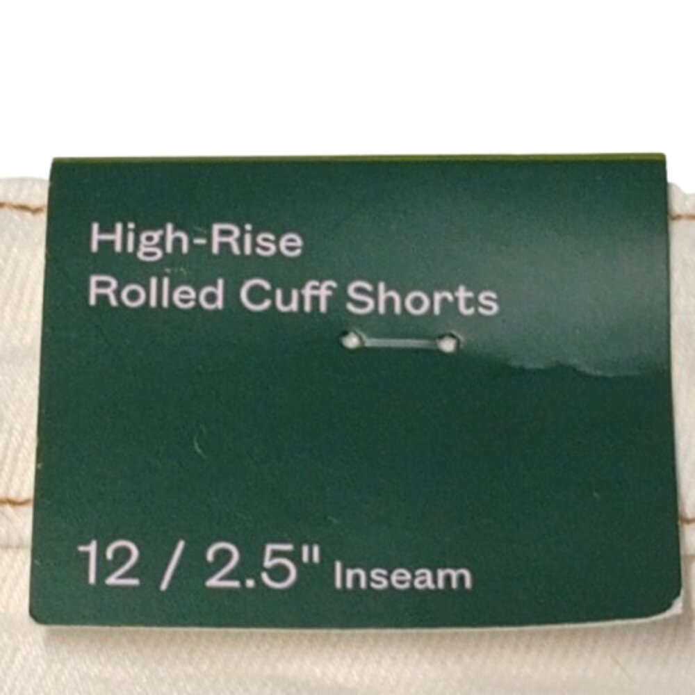Women's High-Rise Rolled Cuff Jean Shorts - Wild Fable Off-White 12 NWT - Picture 6 of 11